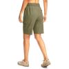 imageWomens 10quot Hiking Golf Long Shorts with 5 Pockets Knee Length Lightweight Quick Dry Cargo Bermuda Shorts for WomenSage Grey