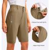 imageWomens Golf Hiking Shorts 9quot Stretch Quick Dry Cargo Bermuda Long Shorts Knee Length with Pockets for Women
