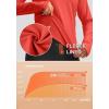imageWomens Thermal Fleece Tops Long Sleeve Workout Shirts Running Athletic Base Layer with Thumb Holes Zipper PocketCoral