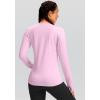 imageWomens Thermal Fleece Tops Long Sleeve Workout Shirts Running Athletic Base Layer with Thumb Holes Zipper PocketPink