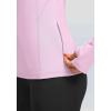 imageWomens Thermal Fleece Tops Long Sleeve Workout Shirts Running Athletic Base Layer with Thumb Holes Zipper PocketPink