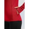 imageWomens Thermal Fleece Tops Long Sleeve Workout Shirts Running Athletic Base Layer with Thumb Holes Zipper PocketRed