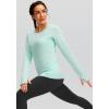 imageWomens Thermal Fleece Tops Long Sleeve Workout Shirts Running Athletic Base Layer with Thumb Holes Zipper PocketZaqua
