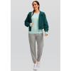 imageWomens Thermal Fleece Tops Long Sleeve Workout Shirts Running Athletic Base Layer with Thumb Holes Zipper PocketZaqua