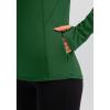 imageWomens Thermal Fleece Tops Long Sleeve Workout Shirts Running Athletic Base Layer with Thumb Holes Zipper PocketZarmy Green