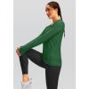 imageWomens Thermal Fleece Tops Long Sleeve Workout Shirts Running Athletic Base Layer with Thumb Holes Zipper PocketZarmy Green