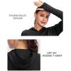 imageWomens UPF 50 Sun Protection Shirt Long Sleeve Lightweight Hoodie UV Shirts for Women Hiking Fishing OutdoorBlack