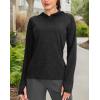 imageWomens UPF 50 Sun Protection Shirt Long Sleeve Lightweight Hoodie UV Shirts for Women Hiking Fishing OutdoorBlack