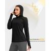 imageWomens UPF 50 Sun Protection Shirt Long Sleeve Lightweight Hoodie UV Shirts for Women Hiking Fishing OutdoorBlack