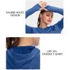 imageWomens UPF 50 Sun Protection Shirt Long Sleeve Lightweight Hoodie UV Shirts for Women Hiking Fishing OutdoorDark Blue