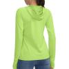 imageWomens UPF 50 Sun Protection Shirt Long Sleeve Lightweight Hoodie UV Shirts for Women Hiking Fishing OutdoorFluorescent Green