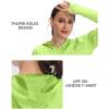 imageWomens UPF 50 Sun Protection Shirt Long Sleeve Lightweight Hoodie UV Shirts for Women Hiking Fishing OutdoorFluorescent Green