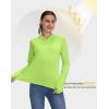 imageWomens UPF 50 Sun Protection Shirt Long Sleeve Lightweight Hoodie UV Shirts for Women Hiking Fishing OutdoorFluorescent Green