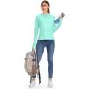 imageWomens UPF 50 Sun Protection Shirt Long Sleeve Lightweight Hoodie UV Shirts for Women Hiking Fishing OutdoorLight Green