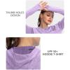 imageWomens UPF 50 Sun Protection Shirt Long Sleeve Lightweight Hoodie UV Shirts for Women Hiking Fishing OutdoorLight Purple