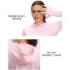imageWomens UPF 50 Sun Protection Shirt Long Sleeve Lightweight Hoodie UV Shirts for Women Hiking Fishing OutdoorSeashell Pink