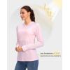 imageWomens UPF 50 Sun Protection Shirt Long Sleeve Lightweight Hoodie UV Shirts for Women Hiking Fishing OutdoorSeashell Pink