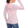 imageWomens UPF 50 Sun Protection Shirt Long Sleeve Lightweight Hoodie UV Shirts for Women Hiking Fishing OutdoorSeashell Pink
