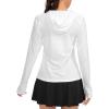 imageWomens UPF 50 Sun Protection Shirt Long Sleeve Lightweight Hoodie UV Shirts for Women Hiking Fishing OutdoorWhite