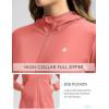 imageWomens UPF 50 Swim Cover Up Sun Protection Hoodie Long Jacket SPF Lightweight Beach Cover Ups for WomenCoral