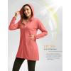 imageWomens UPF 50 Swim Cover Up Sun Protection Hoodie Long Jacket SPF Lightweight Beach Cover Ups for WomenCoral