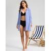 imageWomens UPF 50 Swim Cover Up Sun Protection Hoodie Long Jacket SPF Lightweight Beach Cover Ups for WomenFog Blue