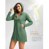 imageWomens UPF 50 Swim Cover Up Sun Protection Hoodie Long Jacket SPF Lightweight Beach Cover Ups for WomenGreen