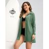 imageWomens UPF 50 Swim Cover Up Sun Protection Hoodie Long Jacket SPF Lightweight Beach Cover Ups for WomenGreen