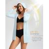 imageWomens UPF 50 Swim Cover Up Sun Protection Hoodie Long Jacket SPF Lightweight Beach Cover Ups for WomenLight Blue