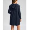 imageWomens UPF 50 Swim Cover Up Sun Protection Hoodie Long Jacket SPF Lightweight Beach Cover Ups for WomenNavy