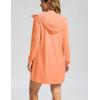imageWomens UPF 50 Swim Cover Up Sun Protection Hoodie Long Jacket SPF Lightweight Beach Cover Ups for WomenOrange