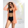imageWomens UPF 50 Swim Cover Up Sun Protection Hoodie Long Jacket SPF Lightweight Beach Cover Ups for WomenOrange