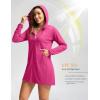 imageWomens UPF 50 Swim Cover Up Sun Protection Hoodie Long Jacket SPF Lightweight Beach Cover Ups for WomenRose