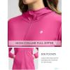 imageWomens UPF 50 Swim Cover Up Sun Protection Hoodie Long Jacket SPF Lightweight Beach Cover Ups for WomenRose