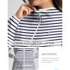imageWomens UPF 50 Swim Cover Up Sun Protection Hoodie Long Jacket SPF Lightweight Beach Cover Ups for WomenSea Stripe
