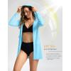 imageWomens UPF 50 Swim Cover Up Sun Protection Hoodie Long Jacket SPF Lightweight Beach Cover Ups for WomenSky Blue