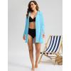 imageWomens UPF 50 Swim Cover Up Sun Protection Hoodie Long Jacket SPF Lightweight Beach Cover Ups for WomenSky Blue