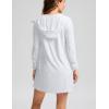 imageWomens UPF 50 Swim Cover Up Sun Protection Hoodie Long Jacket SPF Lightweight Beach Cover Ups for WomenWhite
