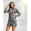 imageWomens UPF 50 Swim Cover Up Sun Protection Hoodie Long Jacket SPF Lightweight Beach Cover Ups for WomenWhite Flower