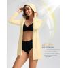imageWomens UPF 50 Swim Cover Up Sun Protection Hoodie Long Jacket SPF Lightweight Beach Cover Ups for WomenYellow