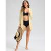 imageWomens UPF 50 Swim Cover Up Sun Protection Hoodie Long Jacket SPF Lightweight Beach Cover Ups for WomenYellow