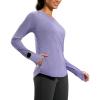 imageG Gradual Long Sleeve Workout Tops for Women Quick Dry Lightweight Running Athletic Shirts with Zip Pocket Moisture WickingSunset Purple