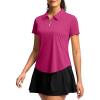 imageG Gradual Womens Golf Shirt Metal Zip Up Polo Short Sleeve Tennis Work Athletic Collared Top Quick Dry LightweightLight Rose