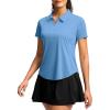 imageG Gradual Womens Golf Shirt Metal Zip Up Polo Short Sleeve Tennis Work Athletic Collared Top Quick Dry LightweightSky Blue