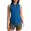 imageG Gradual Womens Golf Shirt Sleeveless Zip Up Polo Shirts for Women Collared Lightweight Tennis Athletic Tank TopRoyal Blue