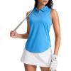imageG Gradual Womens Golf Shirt Sleeveless Zip Up Polo Shirts for Women Collared Lightweight Tennis Athletic Tank TopSky Blue