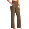 imageG Gradual Womens Yoga Pants Wide Leg wiht Pockets High Waist Stretch Loose Casual Lounge Sweatpants PetiteRegularTallBrown