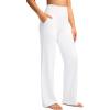 imageG Gradual Womens Yoga Pants Wide Leg wiht Pockets High Waist Stretch Loose Casual Lounge Sweatpants PetiteRegularTallWhite