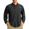 imageMens Long Sleeve Sun Protection Fishing Shirt with Zipper Pockets UPF 50 Lightweight Cool Sun Shirts for Men Hiking OutdoorBlack