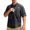 imageMens Long Sleeve Sun Protection Fishing Shirt with Zipper Pockets UPF 50 Lightweight Cool Sun Shirts for Men Hiking OutdoorGrey Camo